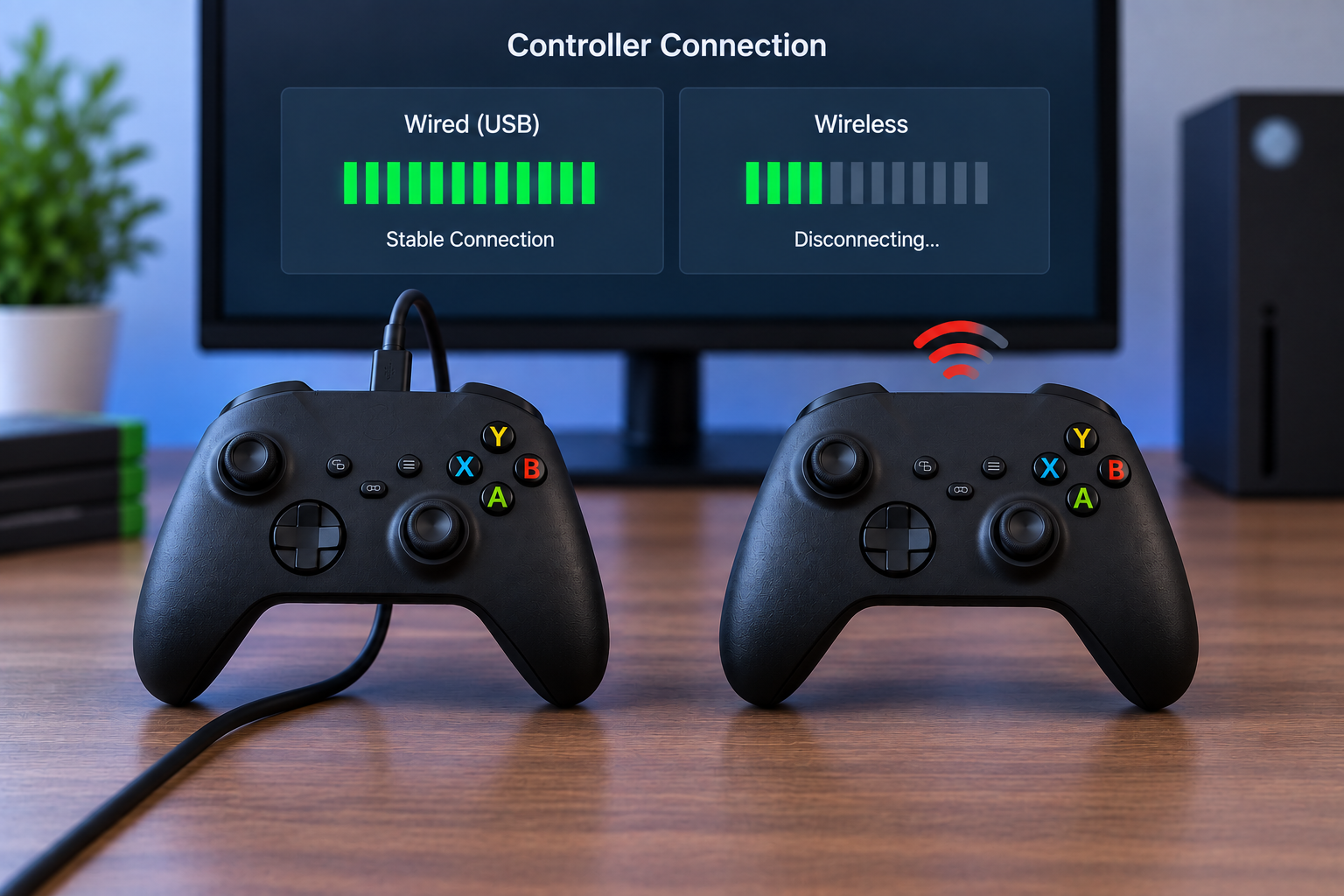 Wired and Wireless Controller Status