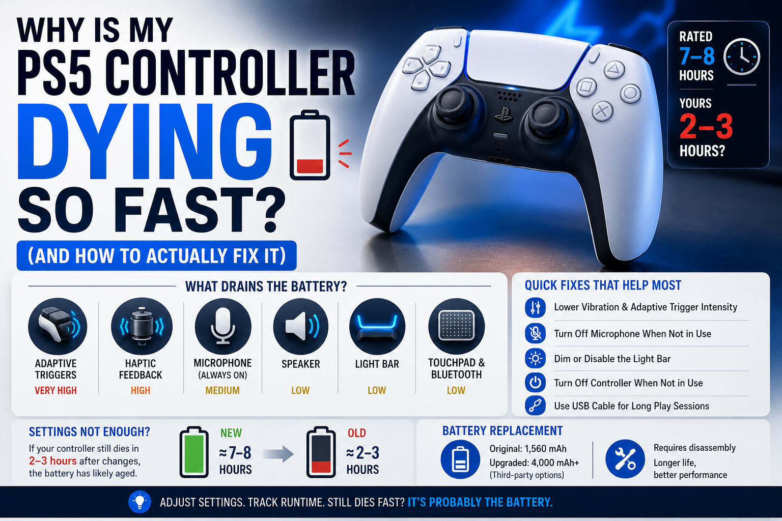 Cover image for the article Why Is My PS5 Controller Dying So Fast? (And How to Actually Fix It)