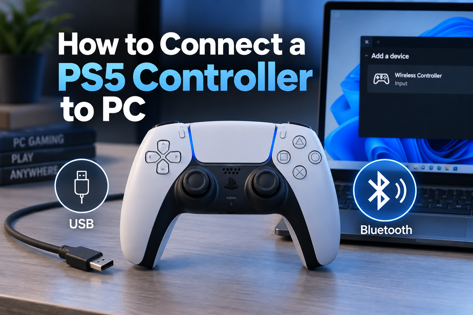 Cover image for the article How to Connect a PS5 Controller to PC (2026 Guide)